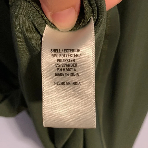 MSK women size 1x quart zip army green mini dress 3/4 sleeve circle zipper hook - Picture 6 of 9